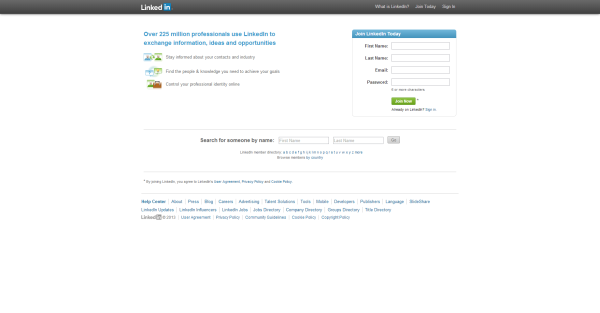 LinkedIn design at launch