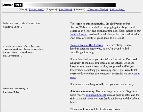 eBay design at launch
