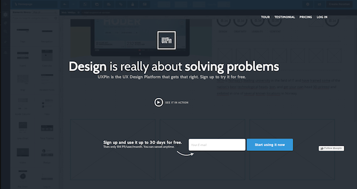 UXPin - high fidelity design, sample