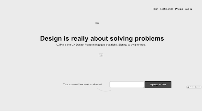 UXPin - low fidelity wireframe, sample