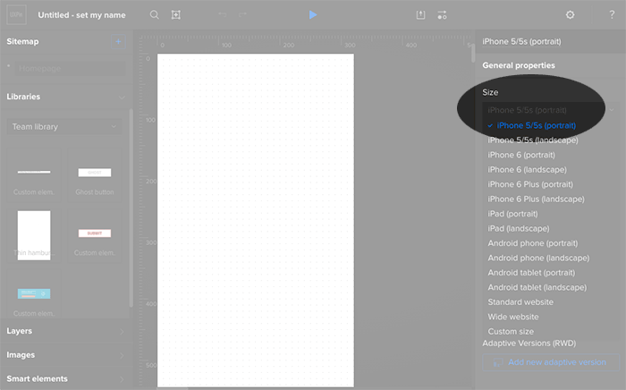 Choose a mobile canvas.