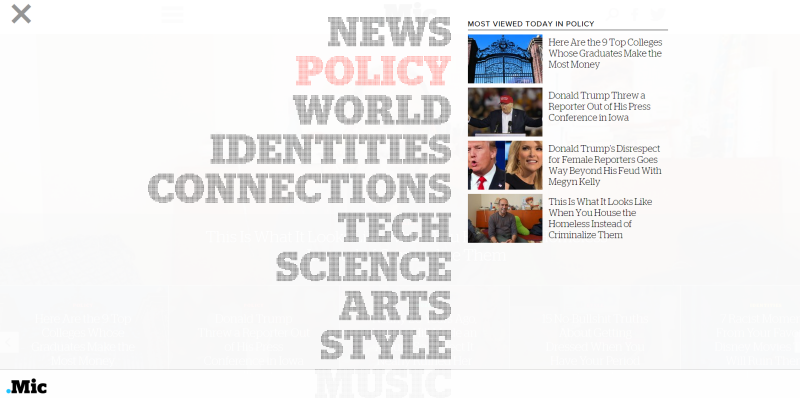 Screenshot of Palantir's website design