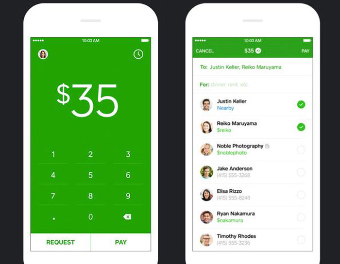 Screenshot of Square Cash's app