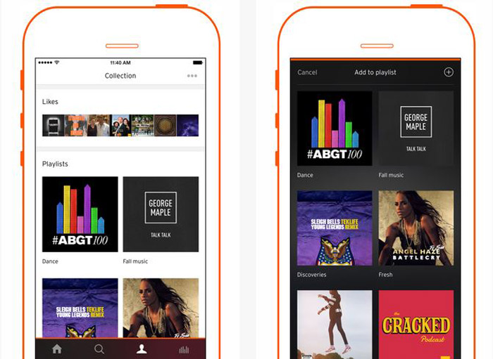 Screenshot of SoundCloud's app