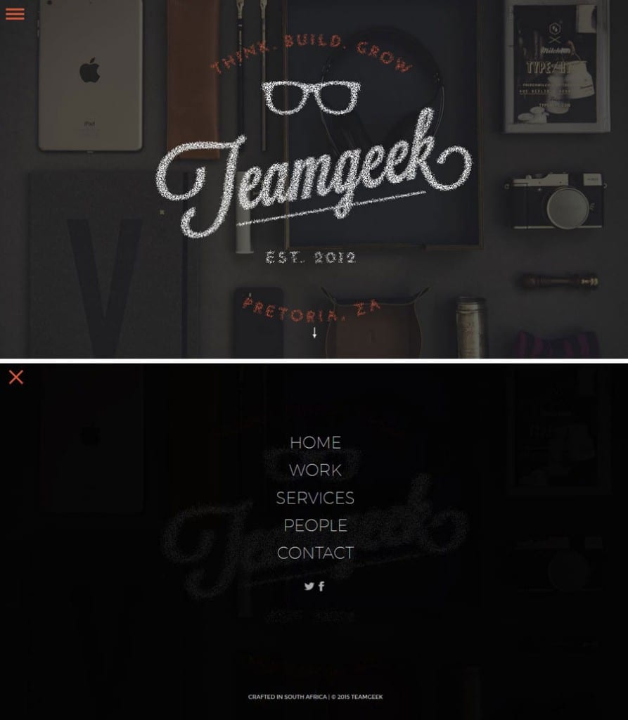 Screenshot of Team Geek's website