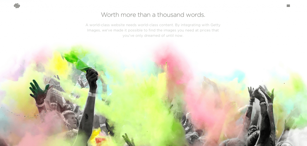 Screenshot of Squarespace's website user interface