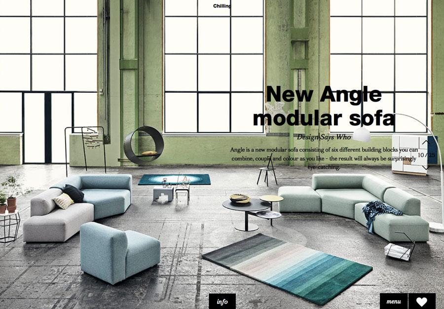 Screenshot of Bolia's website user interface