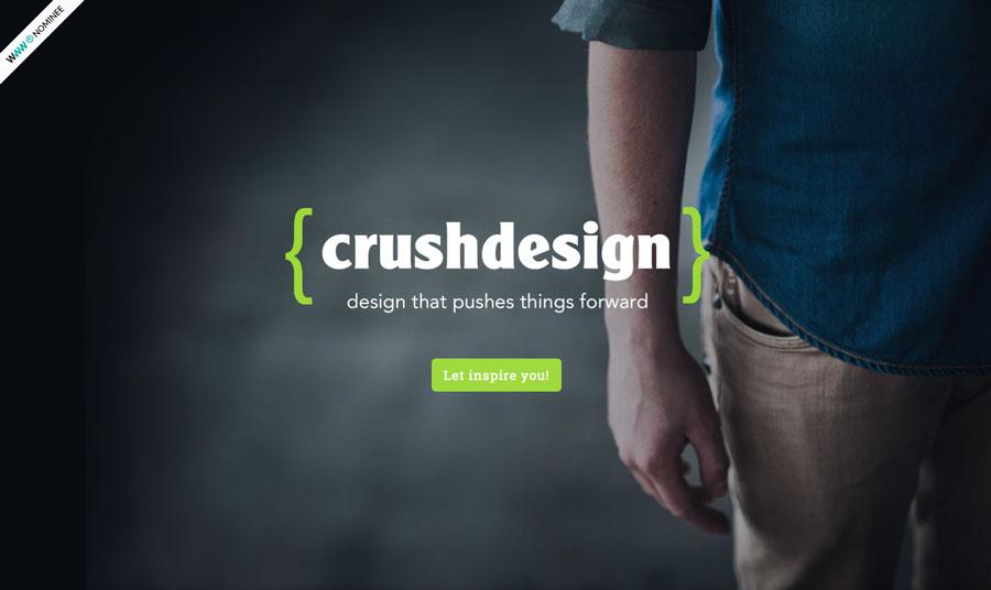 Screenshot of Crush Design's website user interface
