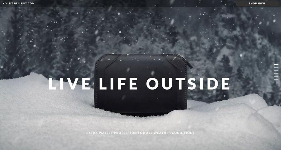 Screenshot of Bellroy's website user interface