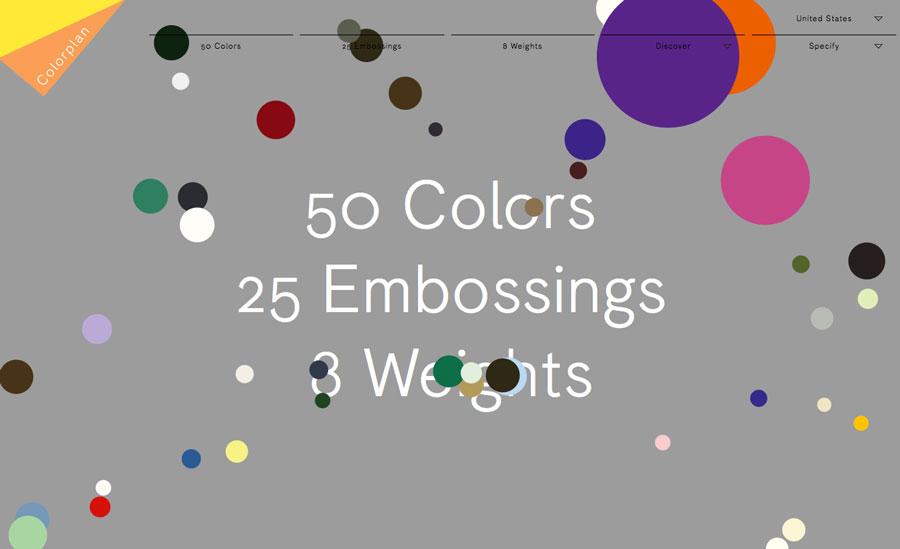 Screenshot of Color Plan's website user interface