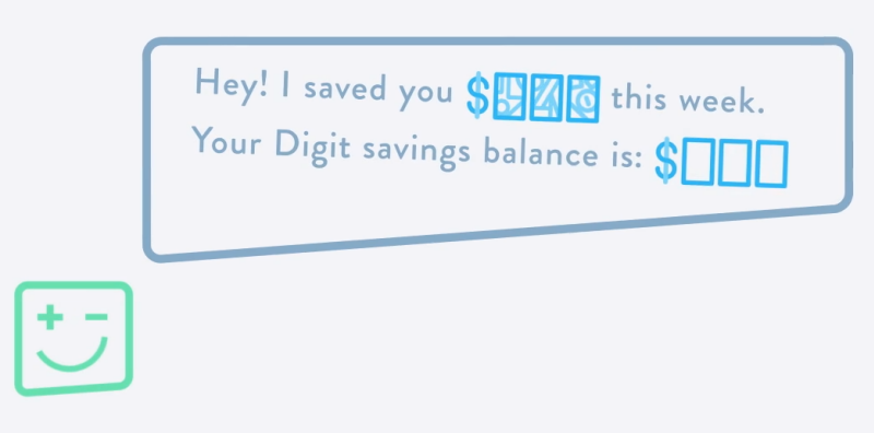 Screenshot of Digit's online app