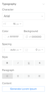 The new typography panel