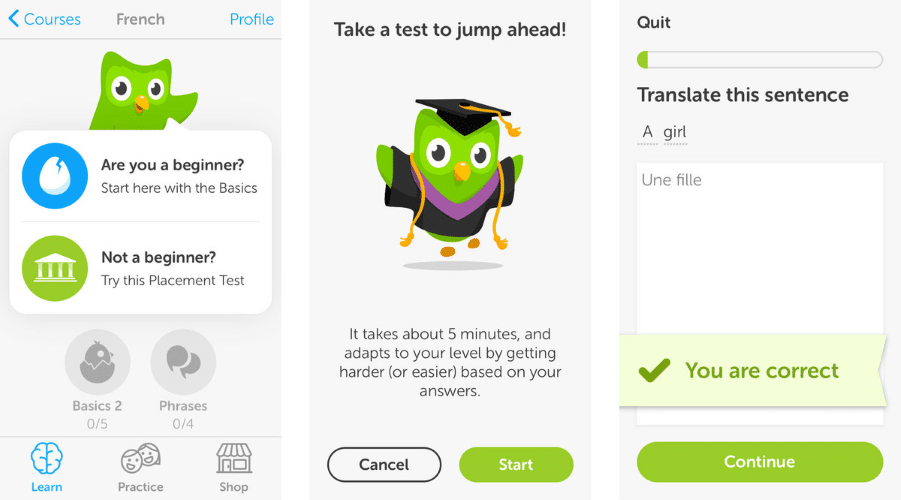 Progressive disclosure at UX Duolingo