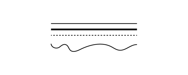Lines as basic design elements — examples of line types
