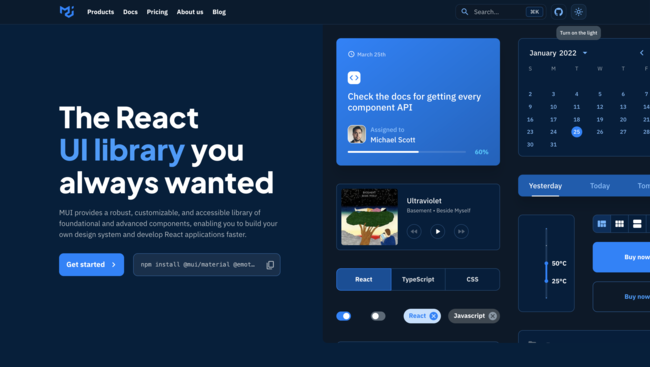 MUI React library in UXPin