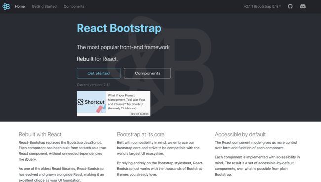 React Bootstrap UI library