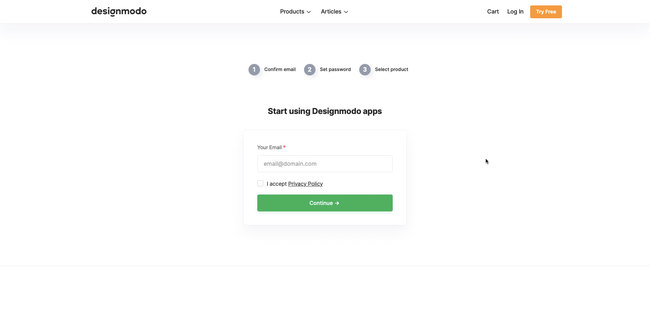 sign up page examples designmodo