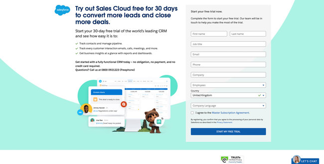 top signup page examples salesforce