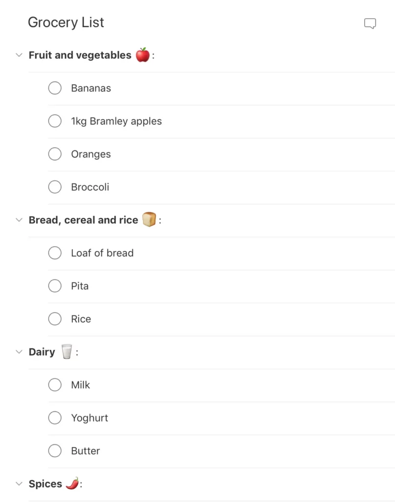 list UI design