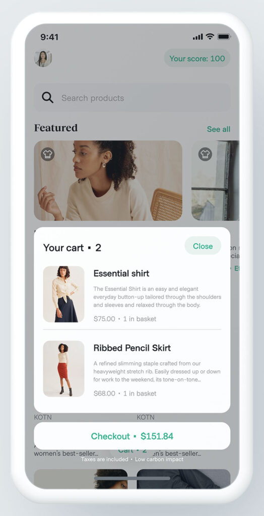 eCommerce cart bottom sheet navigation