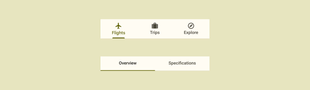 material design tab menu example