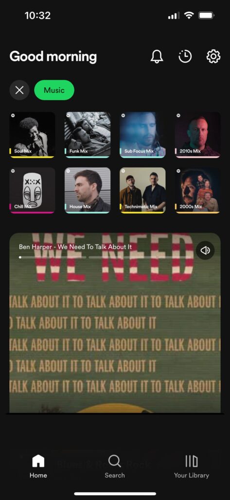 Spotify mobile navigation example