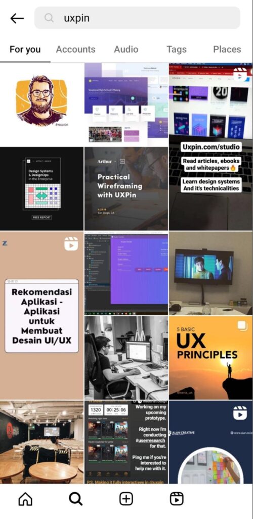 Instagram advanced search UX