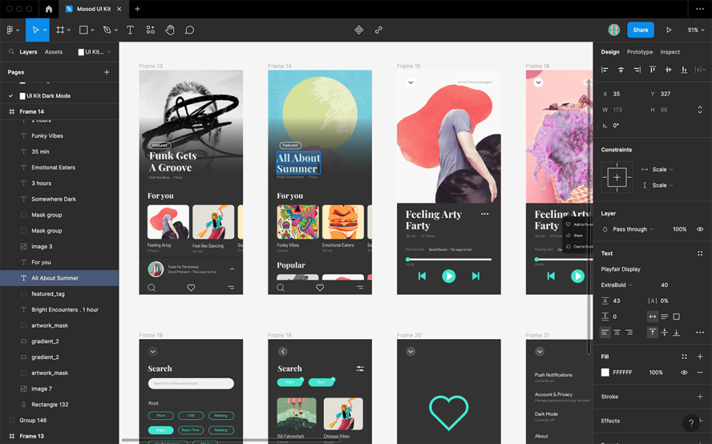 Figma prototyping tool interface