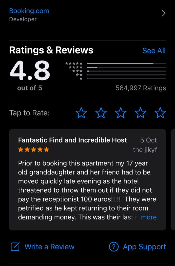apple app store review card example