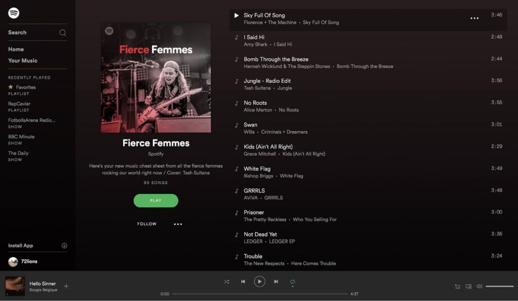 Webアプリ - Spotify