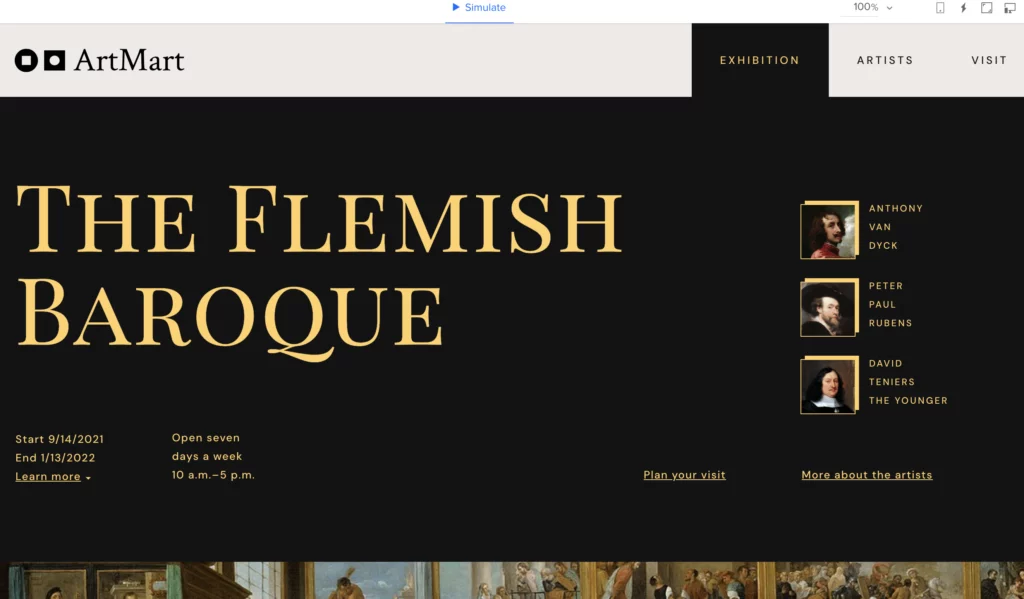 High-fidelity prototype example built in UXPin