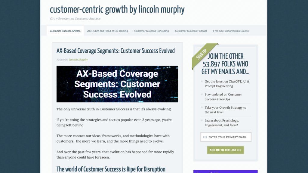 business blog layout