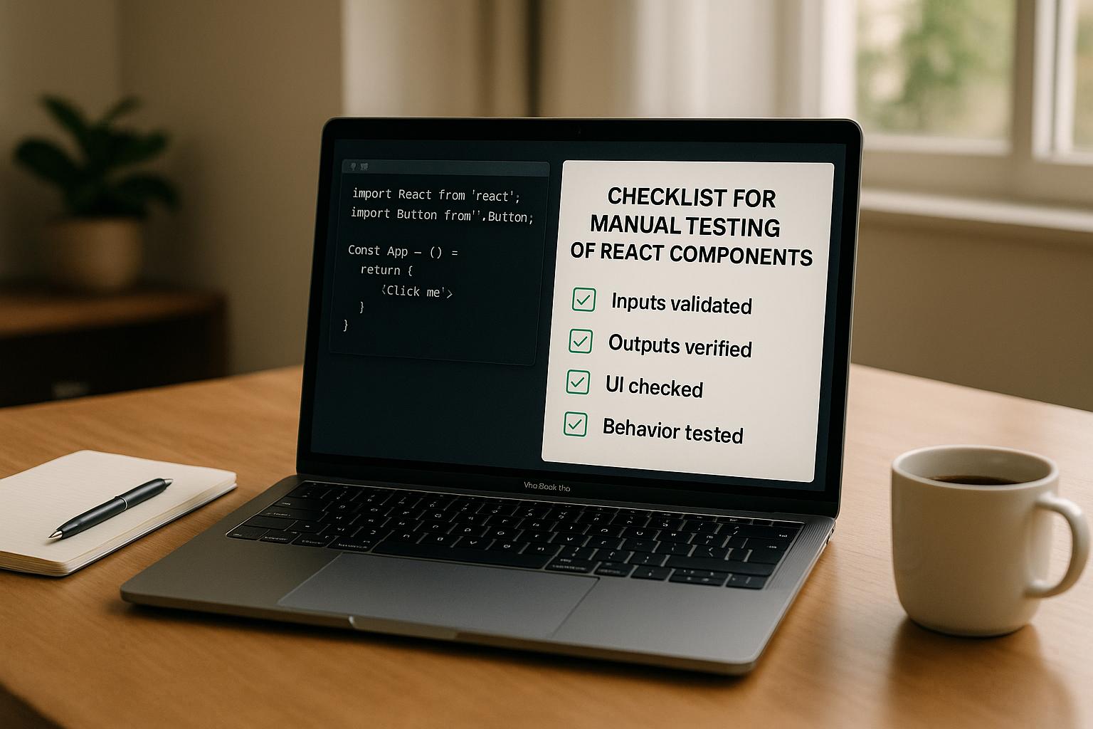 Checklist for Manual Testing of React Components