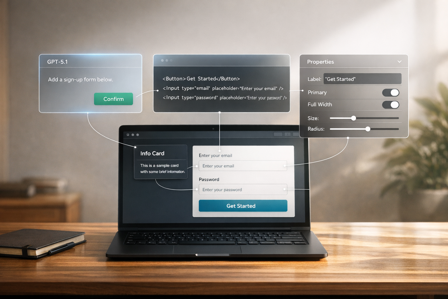 How to prototype using GPT-5.1 + shadcn/ui - Use UXPin Merge!