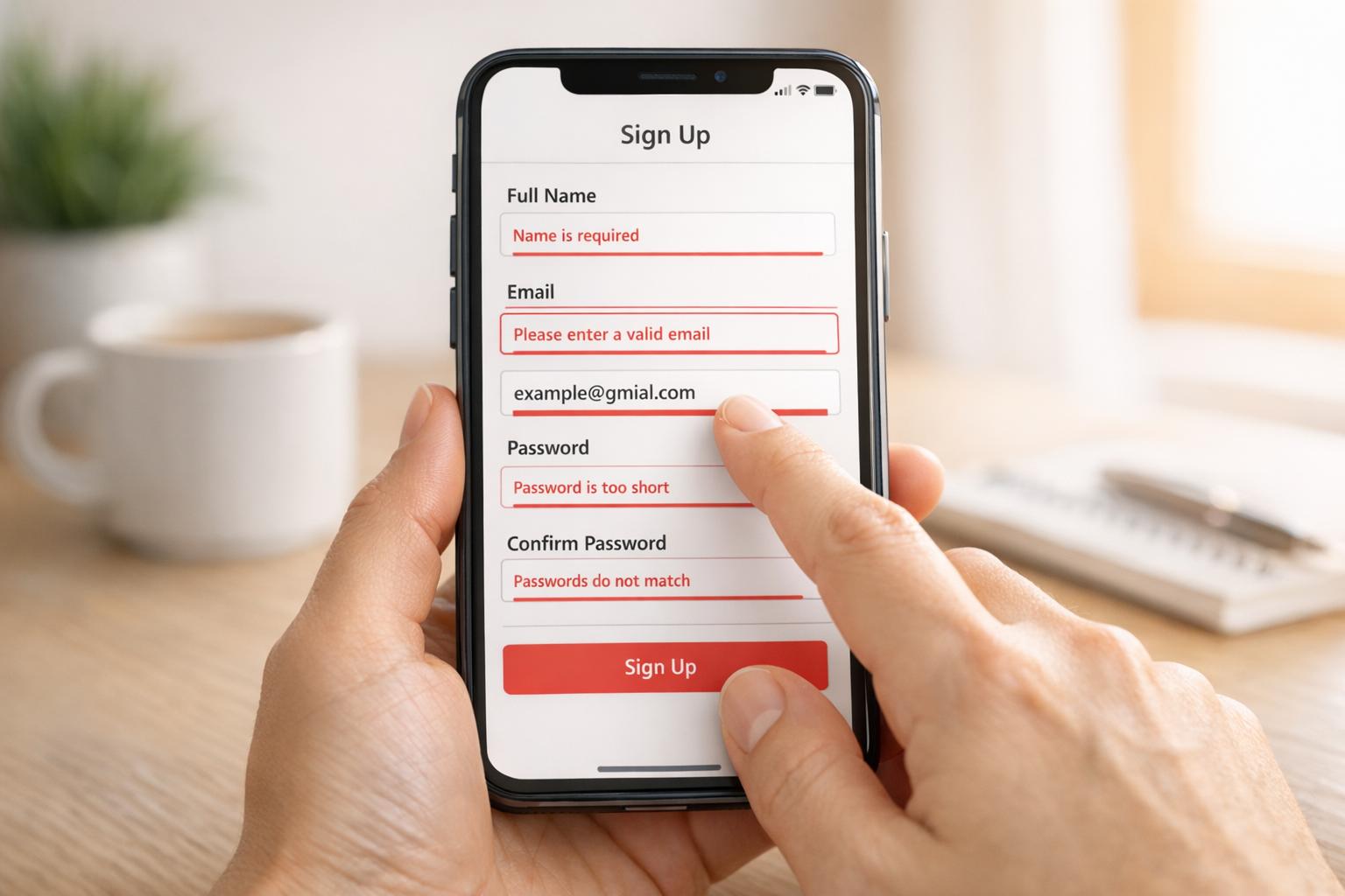 Best Practices for Error Feedback on Mobile Forms