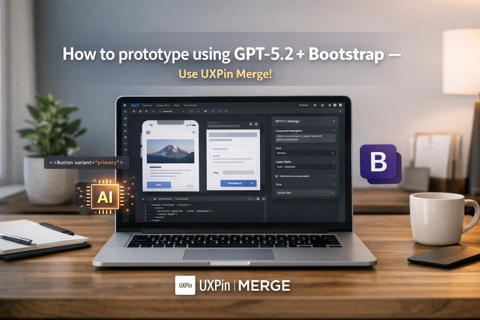 How to prototype using GPT-5.2 + Bootstrap - Use UXPin Merge!