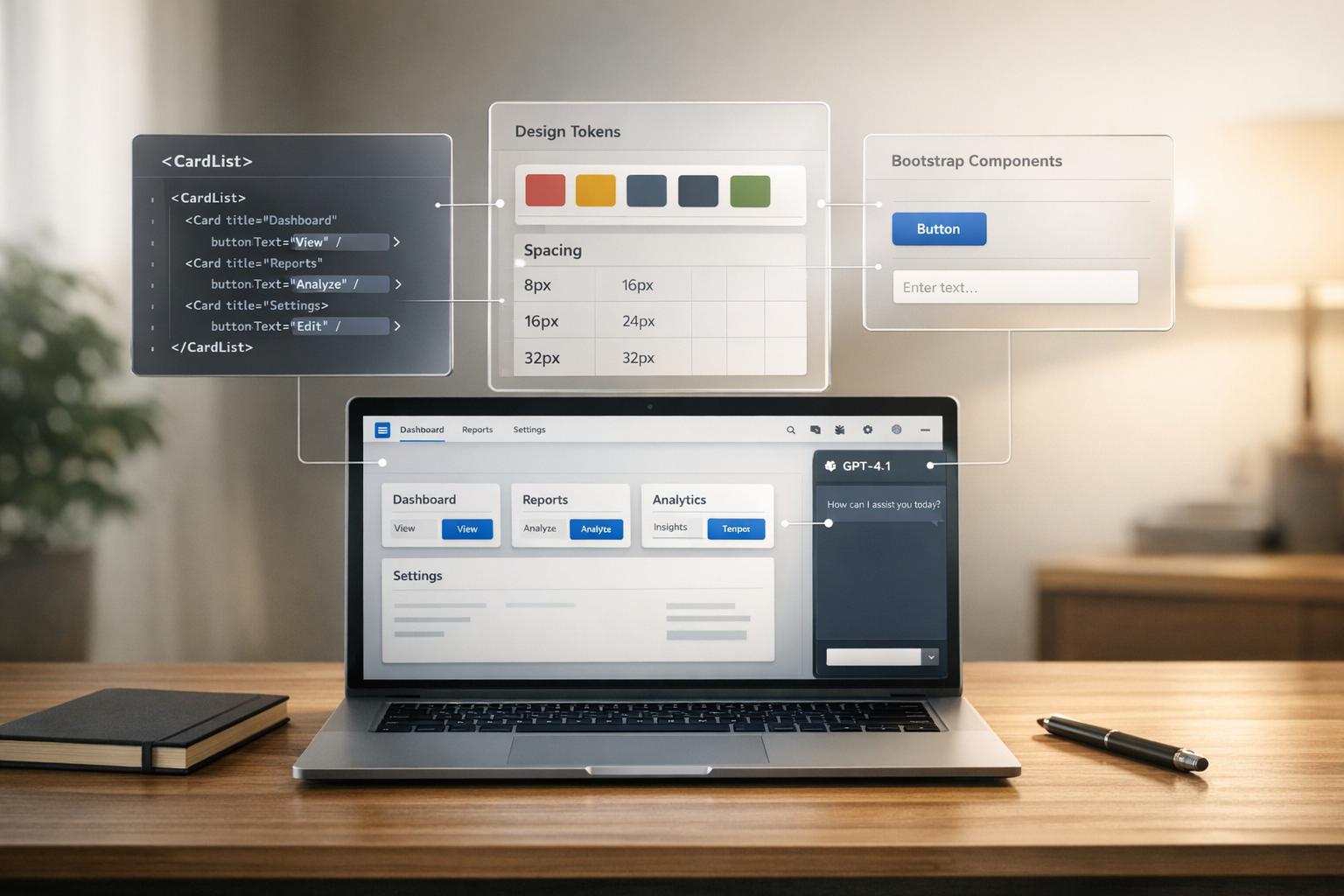 How to prototype using GPT-4.1 + Bootstrap - Use UXPin Merge!