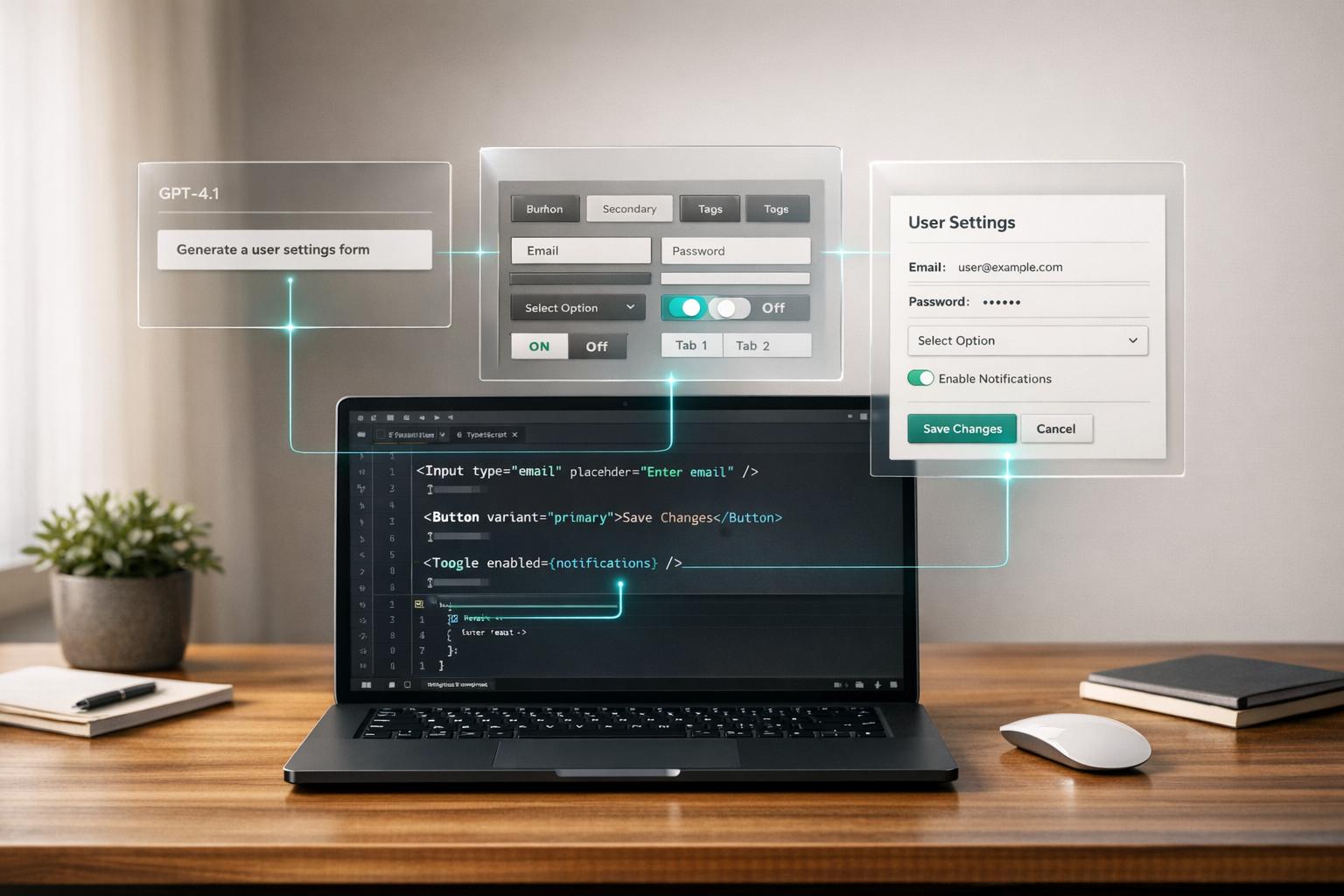 How to prototype using GPT-4.1 + shadcn/ui - Use UXPin Merge!