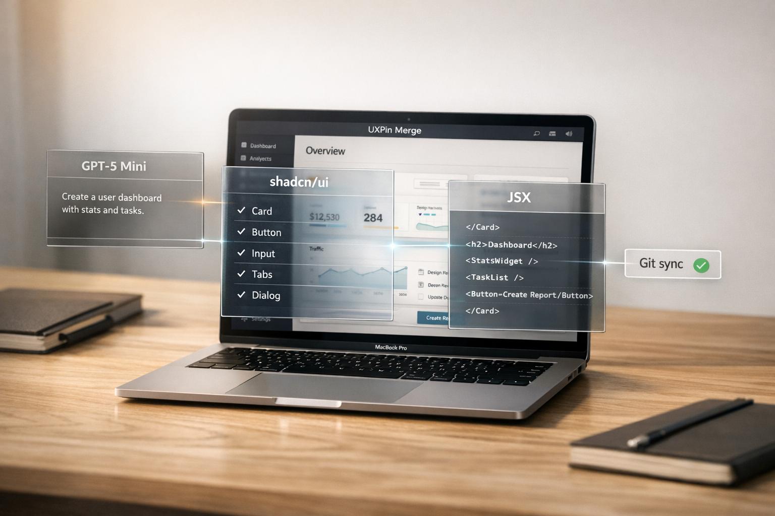 How to build UI using GPT-5 Mini + shadcn/ui - Use UXPin Merge!