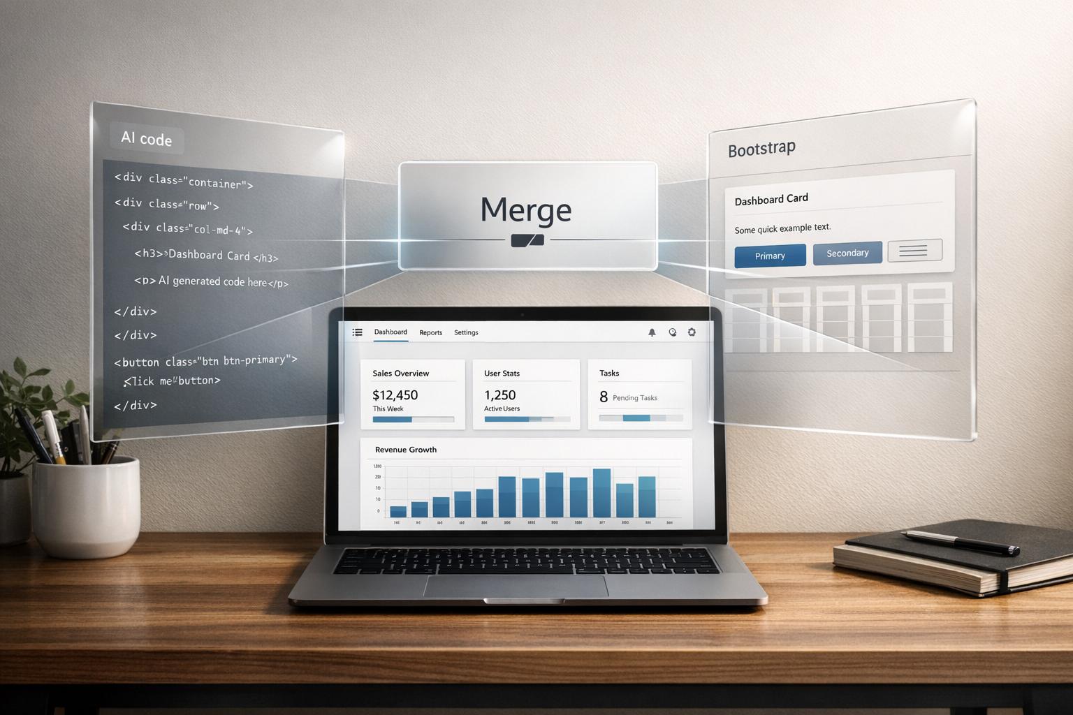 How to build UI using GPT-5 Mini + Bootstrap - Use UXPin Merge!