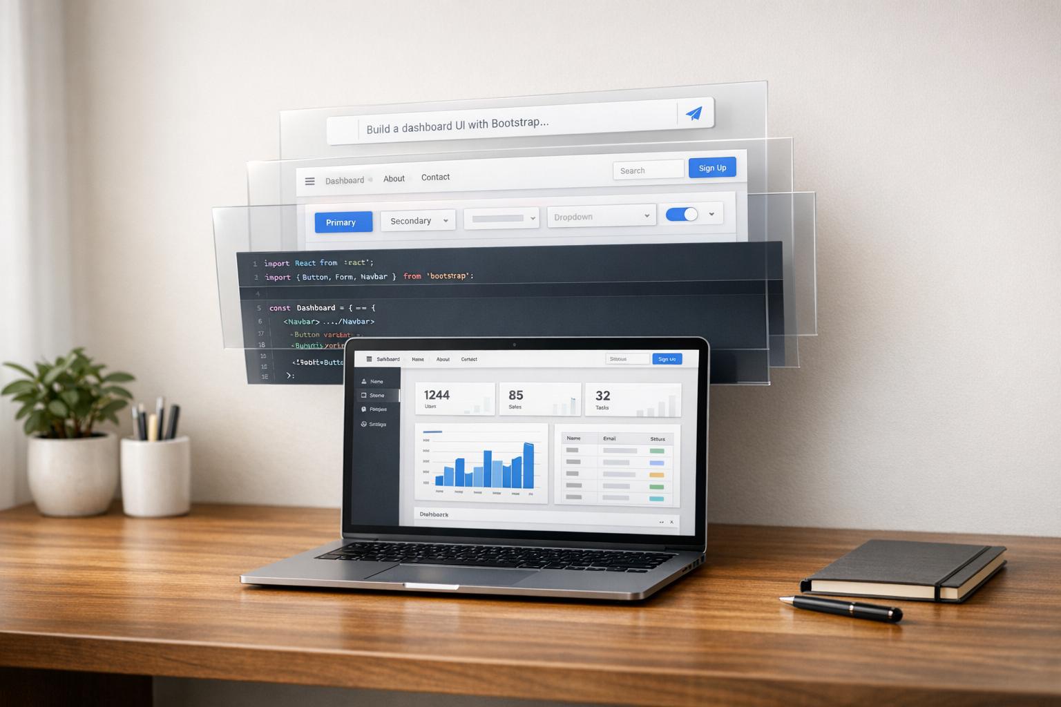 How to build UI using GPT-5.1 + Bootstrap - Use UXPin Merge!