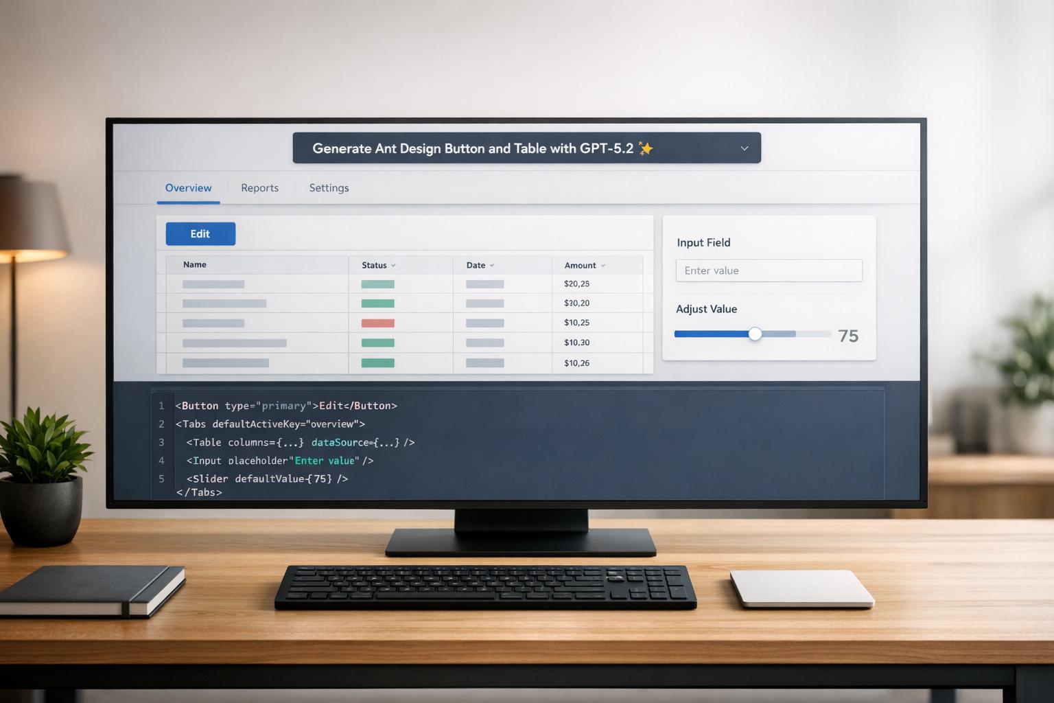 How to build UI using GPT-5.2 + Ant Design - Use UXPin Merge!