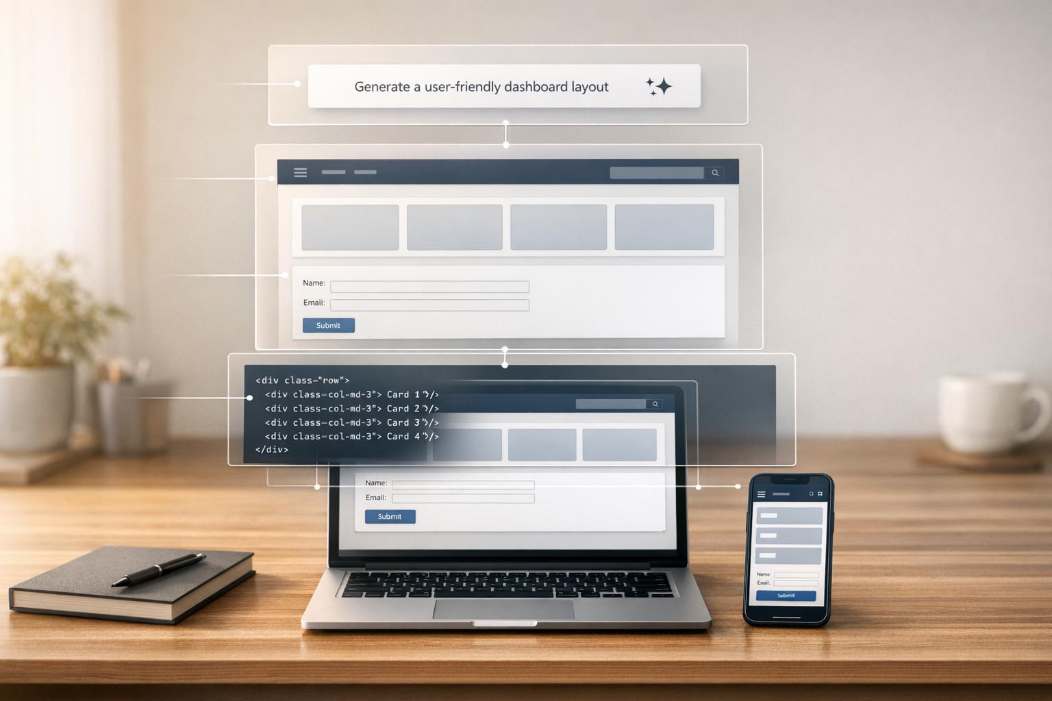 How to build UX using GPT-5.1 + Bootstrap - Use UXPin Merge!