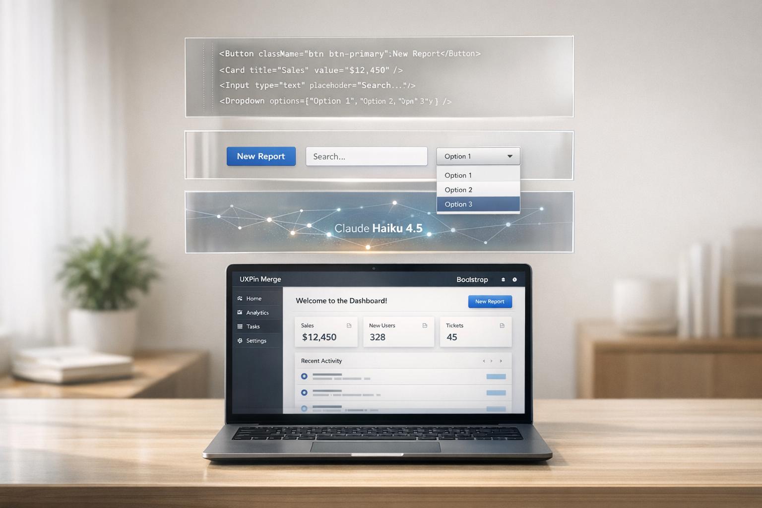 How to build UI using Claude Haiku 4.5 + Bootstrap - Use UXPin Merge!