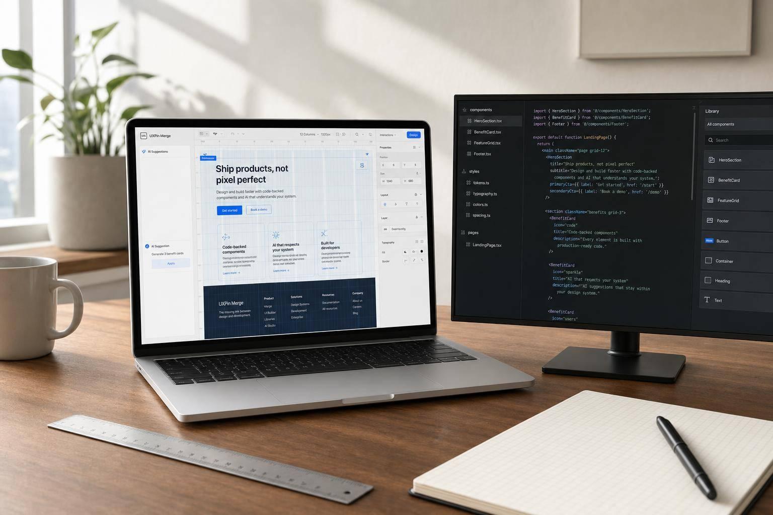 How to build a landing page using GPT-5.1 + Custom Design Systems - Use UXPin Merge!
