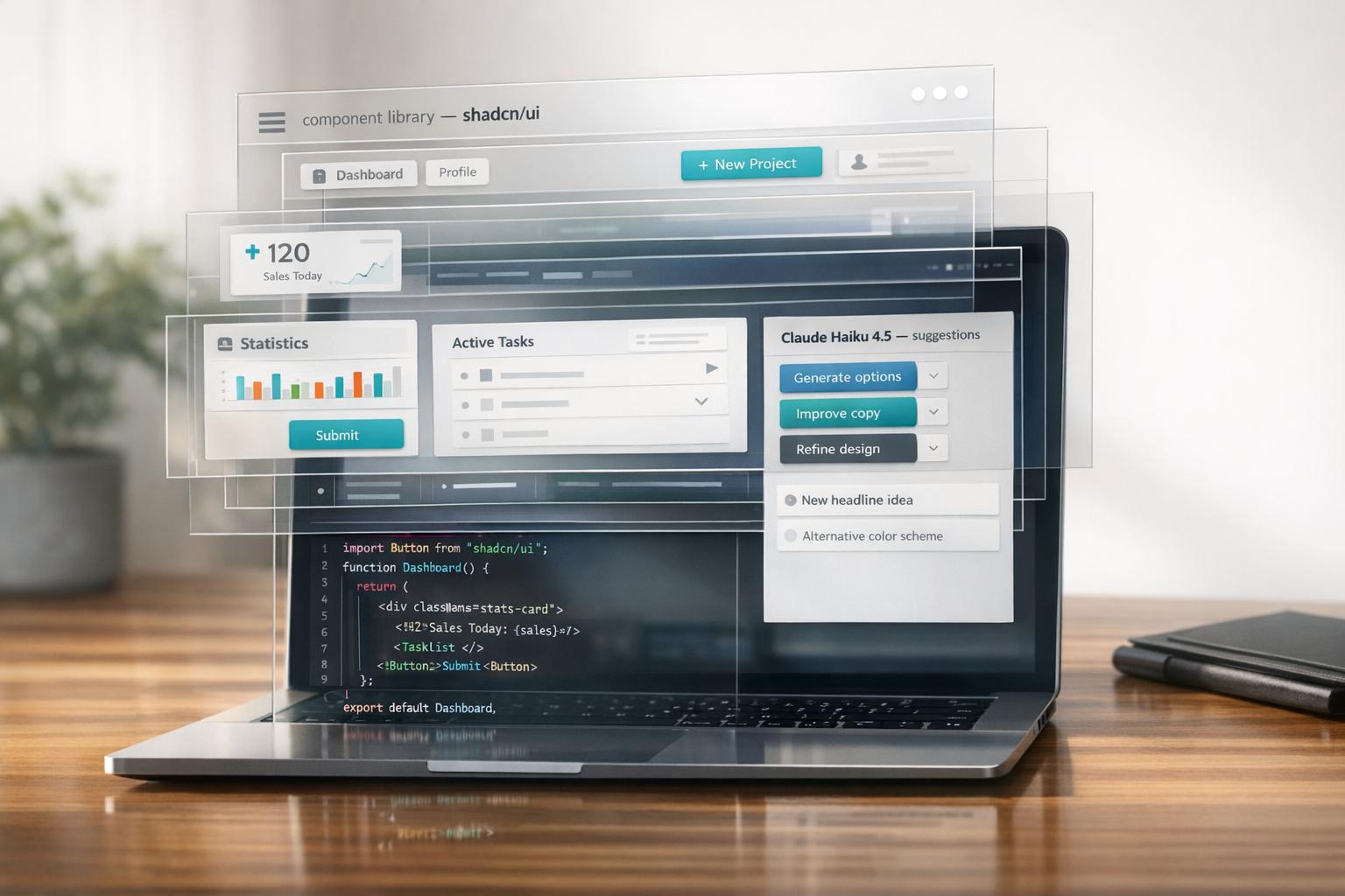 How to build UX using Claude Haiku 4.5 + shadcn/ui - Use UXPin Merge!