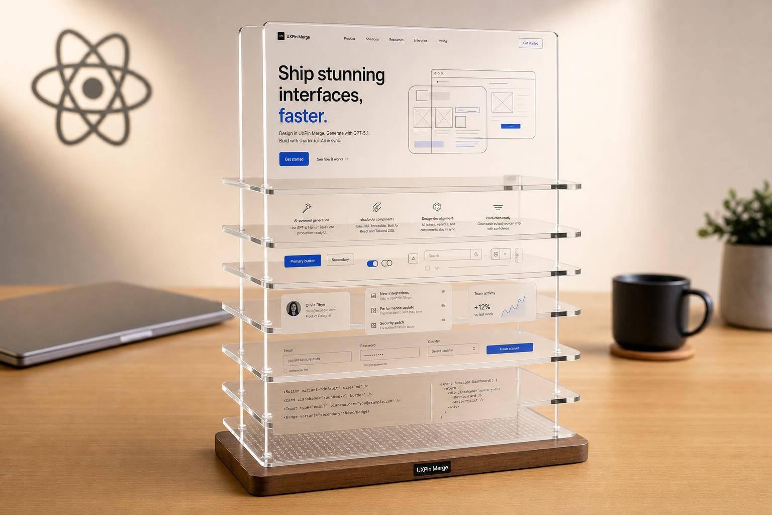 How to build a landing page using GPT-5.1 + shadcn/ui - Use UXPin Merge!