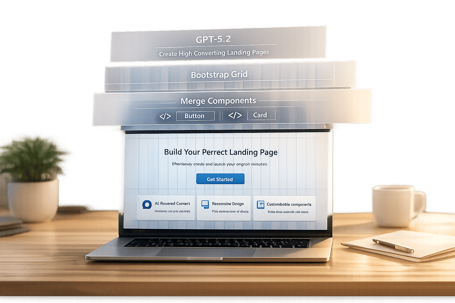How to build a landing page using GPT-5.2 + Bootstrap - Use UXPin Merge!