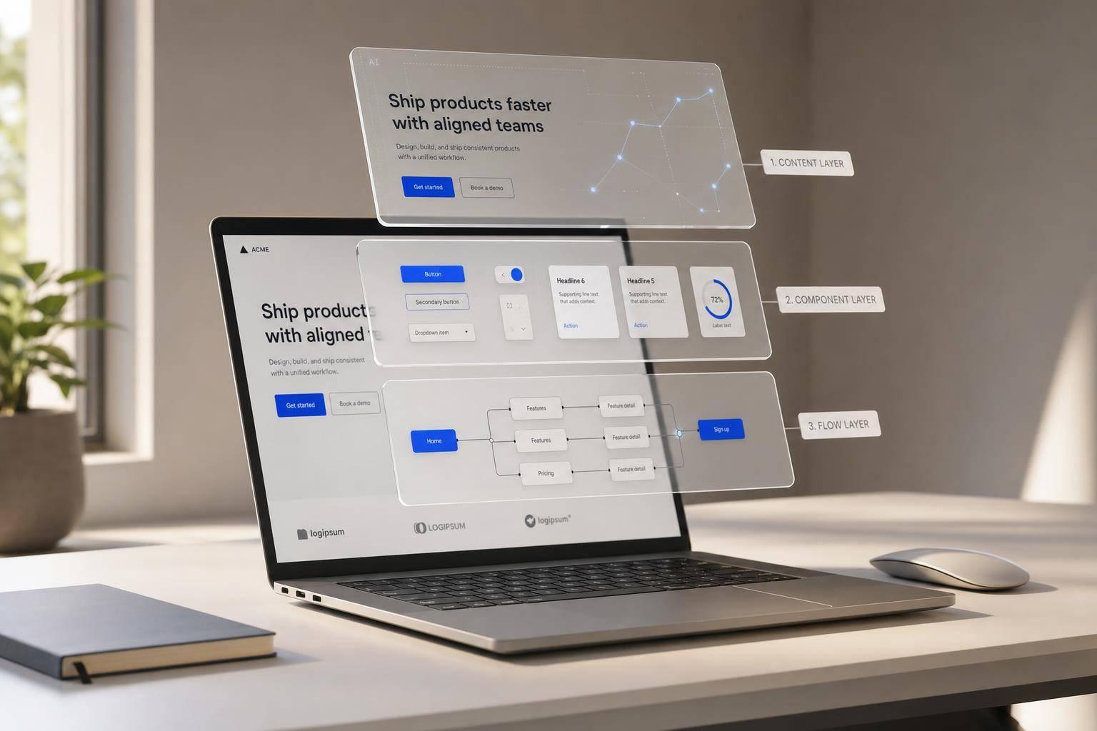 How to build a landing page using GPT-4.1 + MUI - Use UXPin Merge!