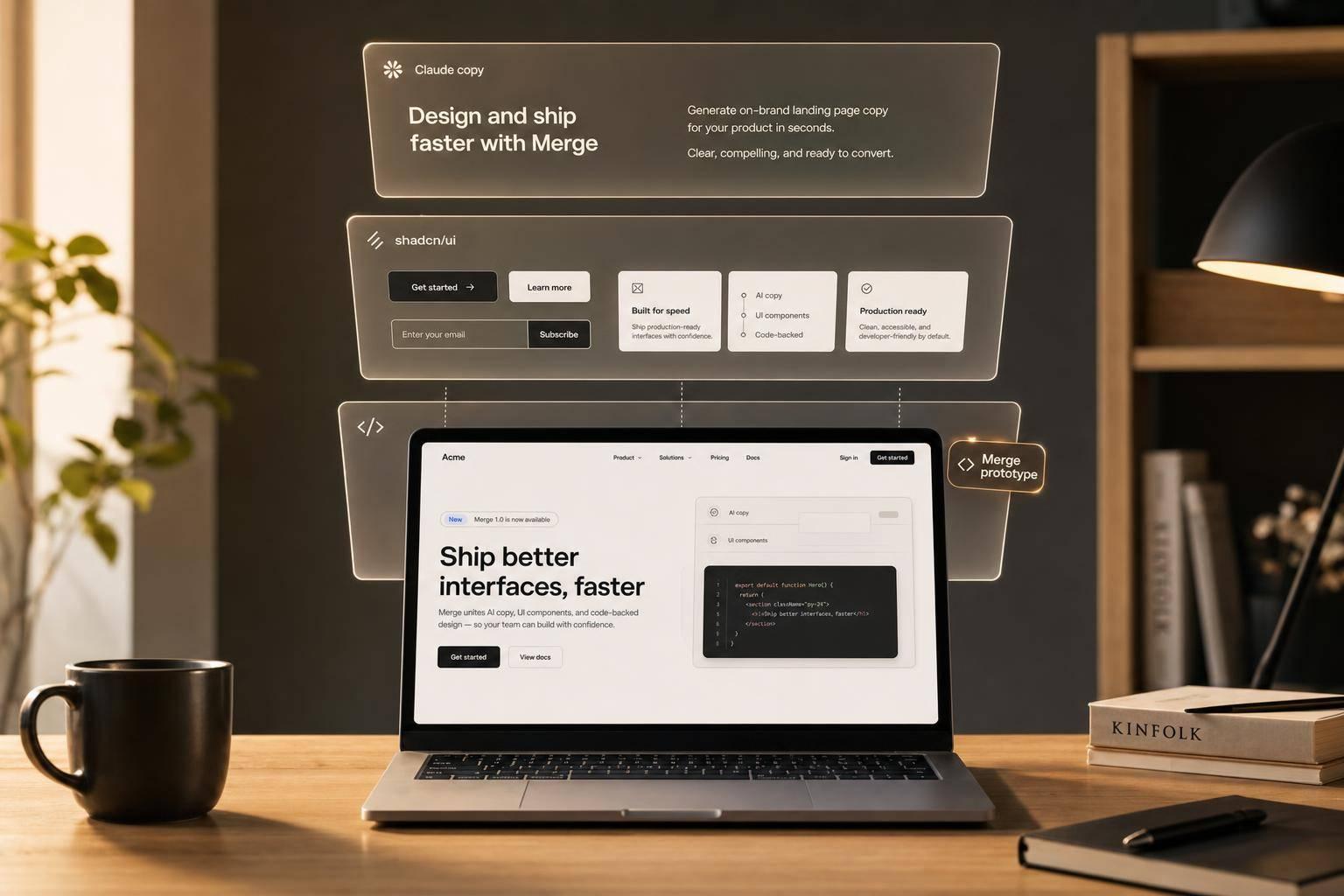 How to build a landing page using Claude Haiku 4.5 + shadcn/ui - Use UXPin Merge!